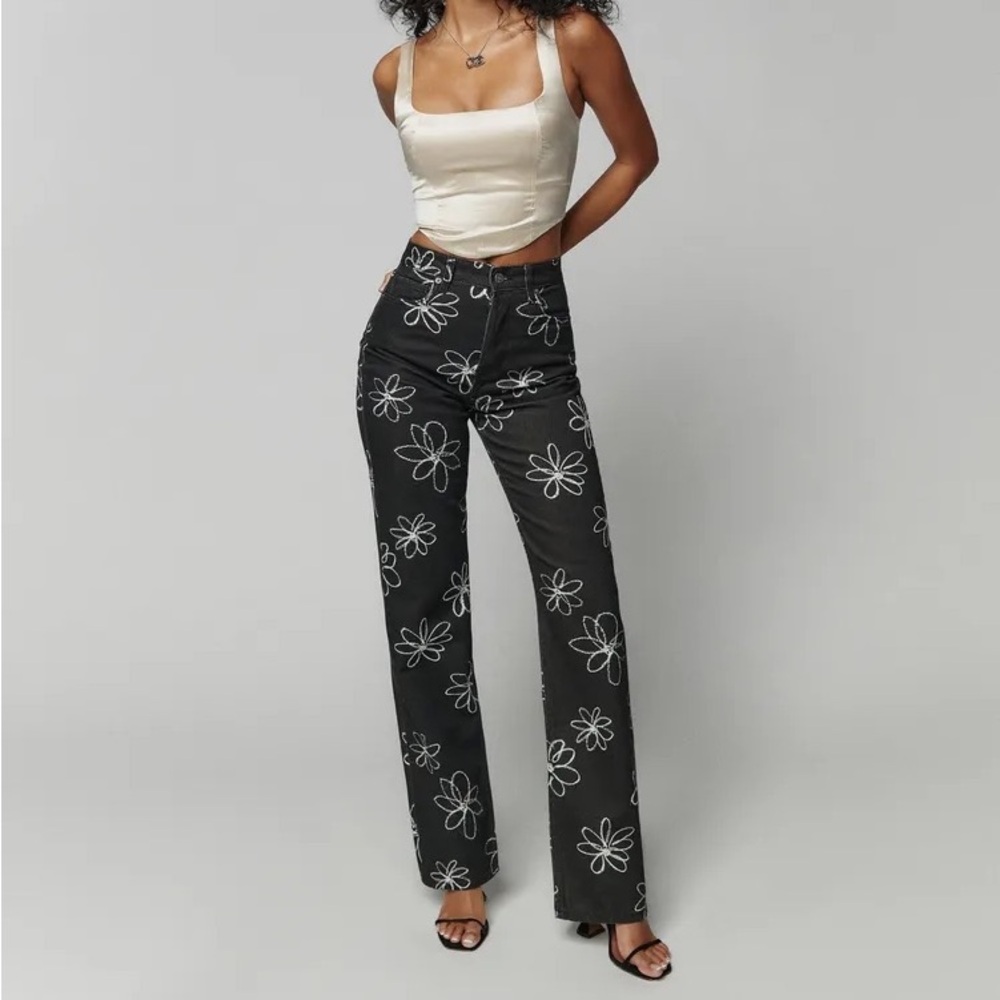 Reformation Daisy Print High Rise Jeans